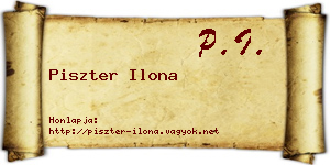 Piszter Ilona névjegykártya